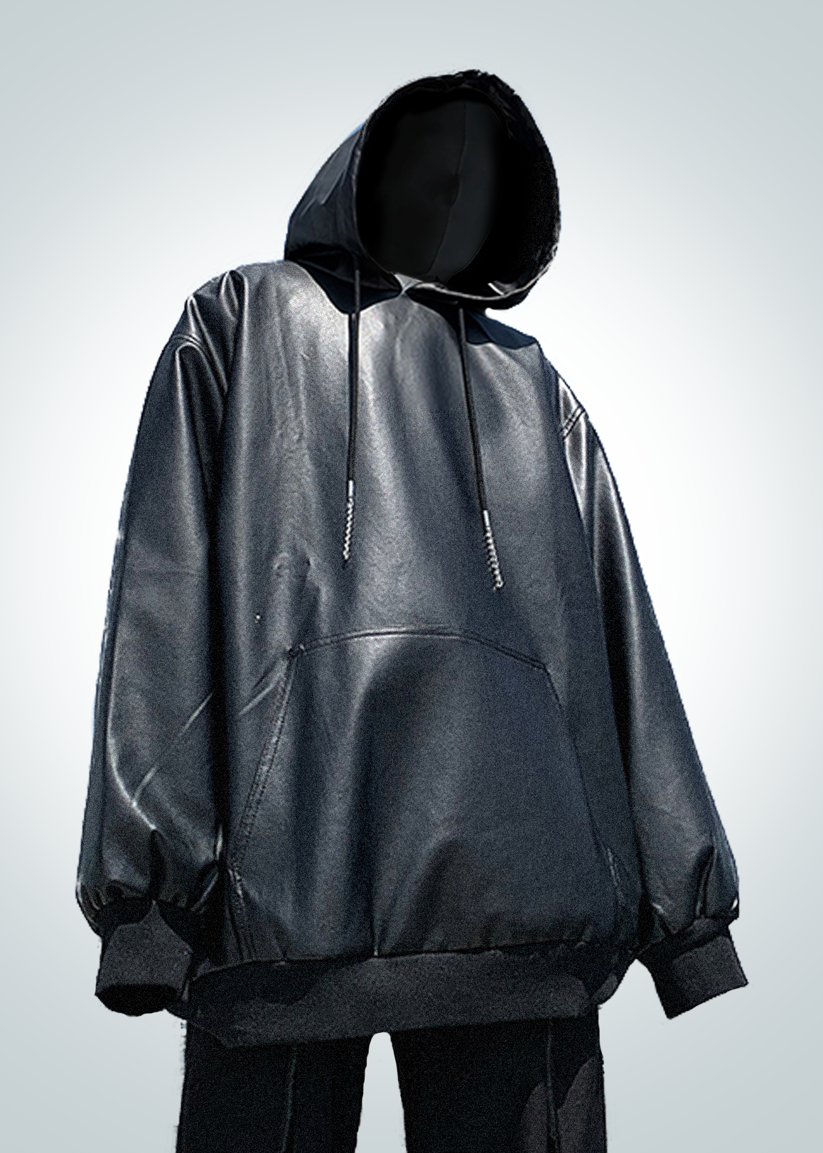 IAC | Black pu leather hoodie