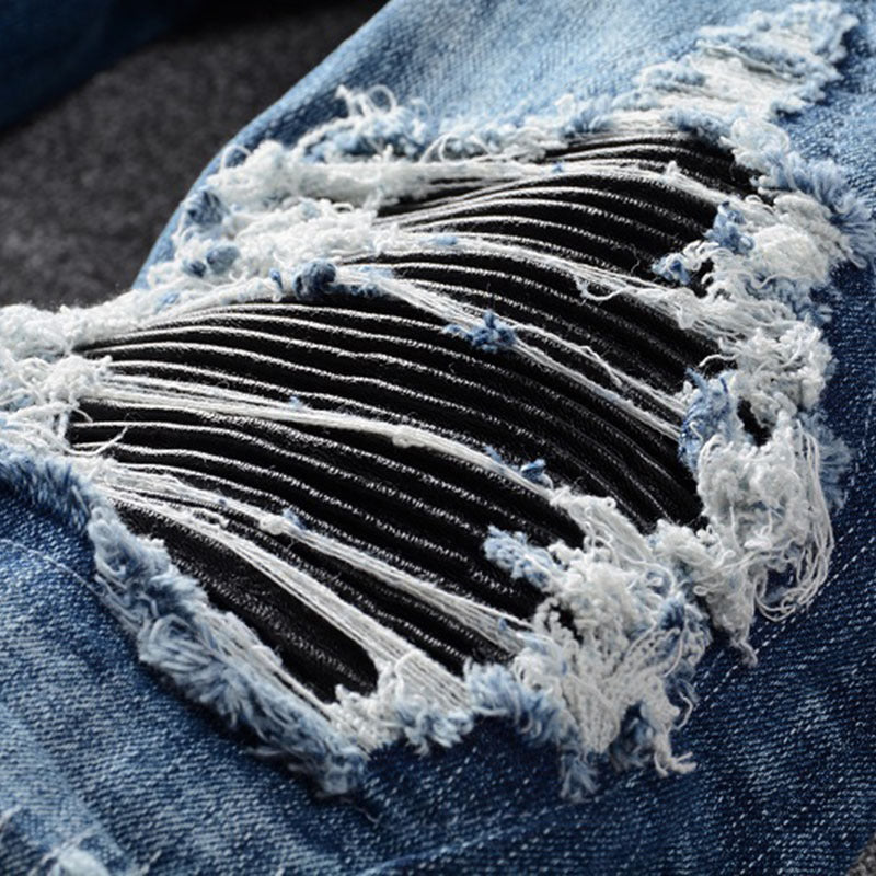 IAC | BLUE SKINNY JEANS WITH BLACK RIPPLES