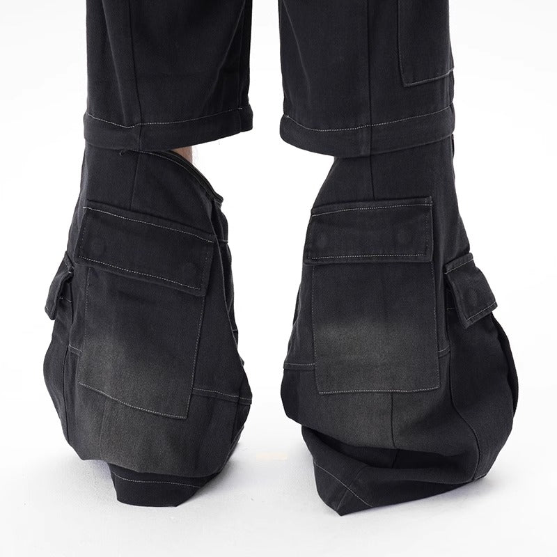 IAC | Dirty half-zipper denim pants