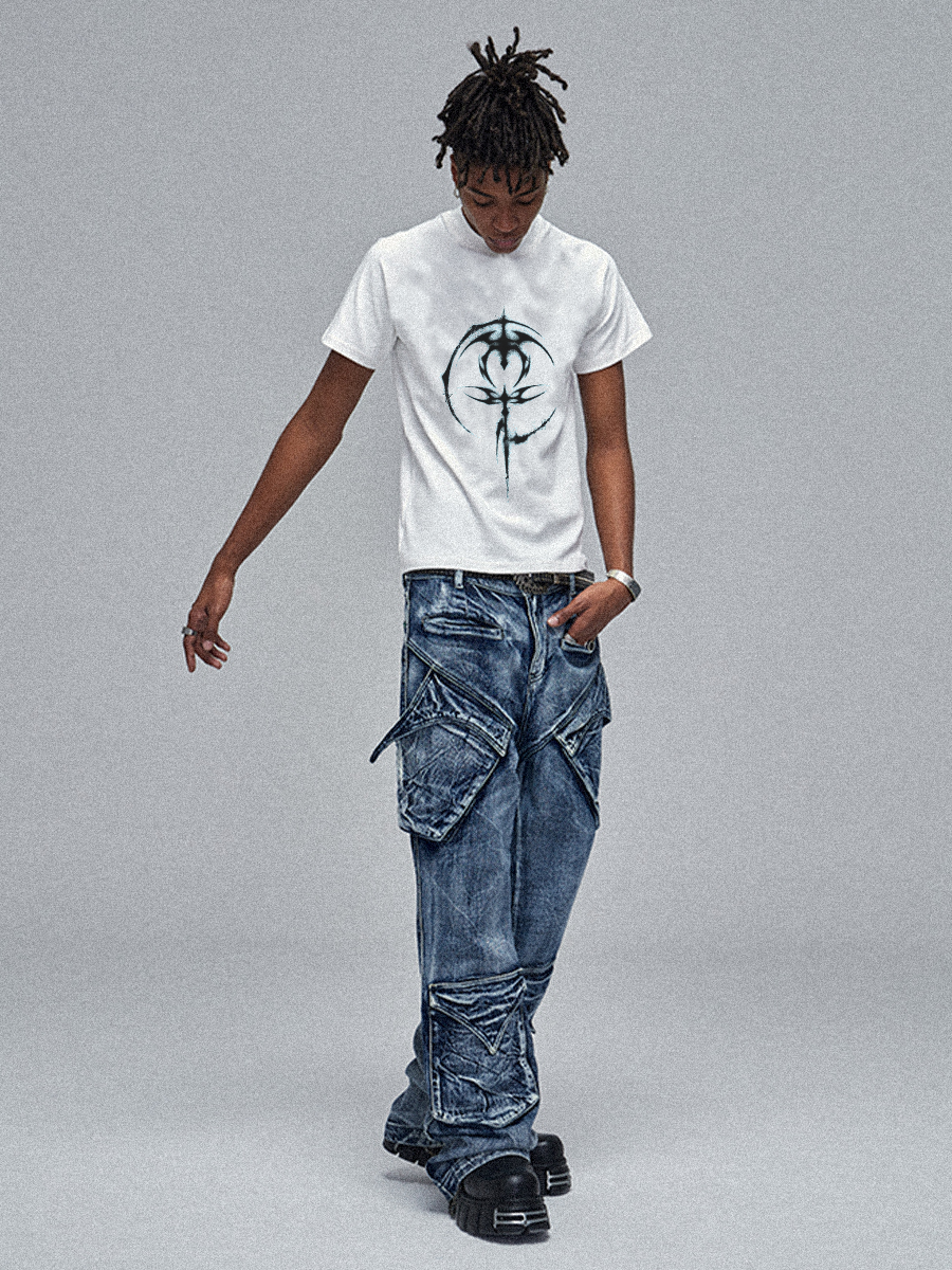 IAC | Black moon white tee