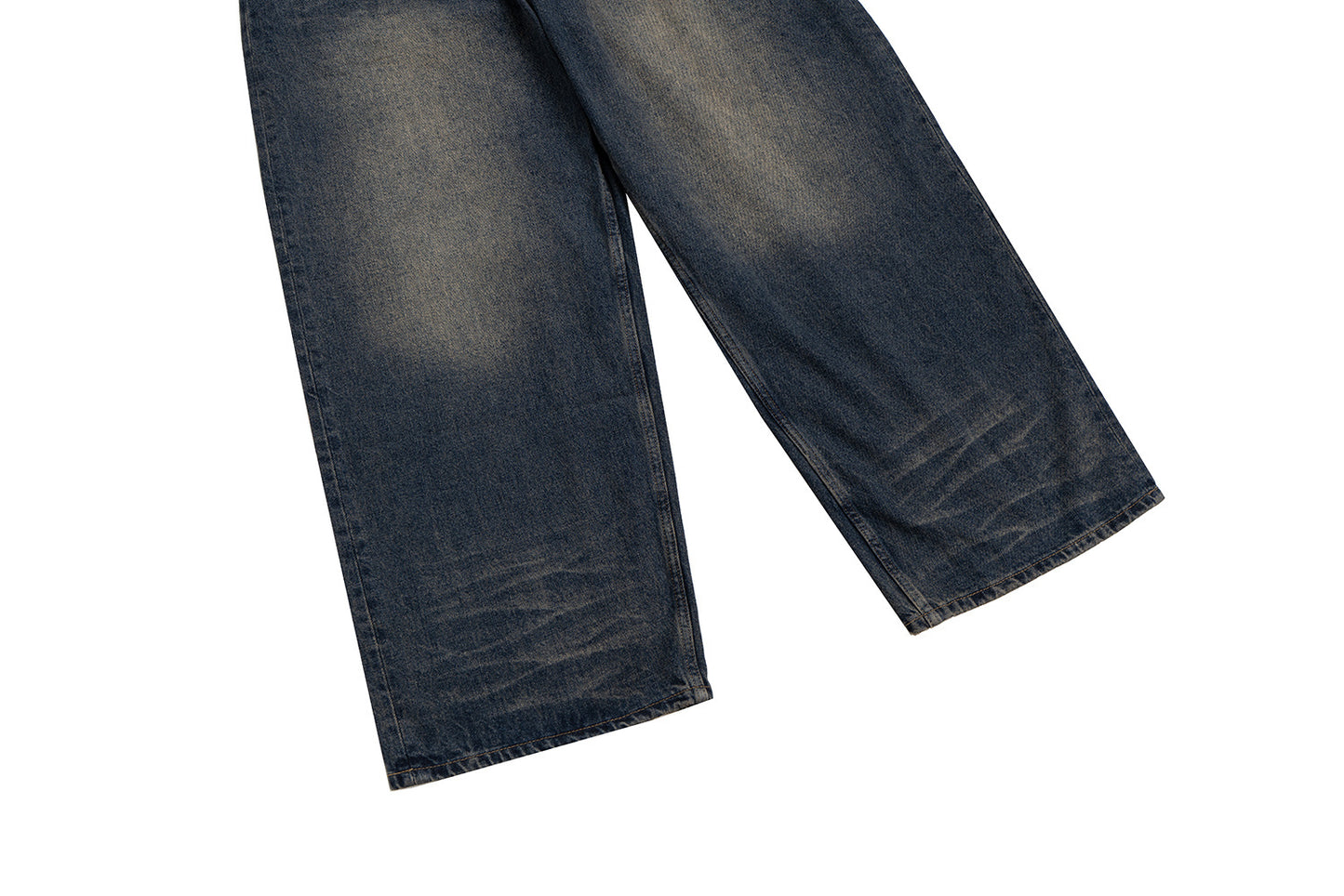 IAC | BLACK LEATHER POCKET BAGGY JEANS