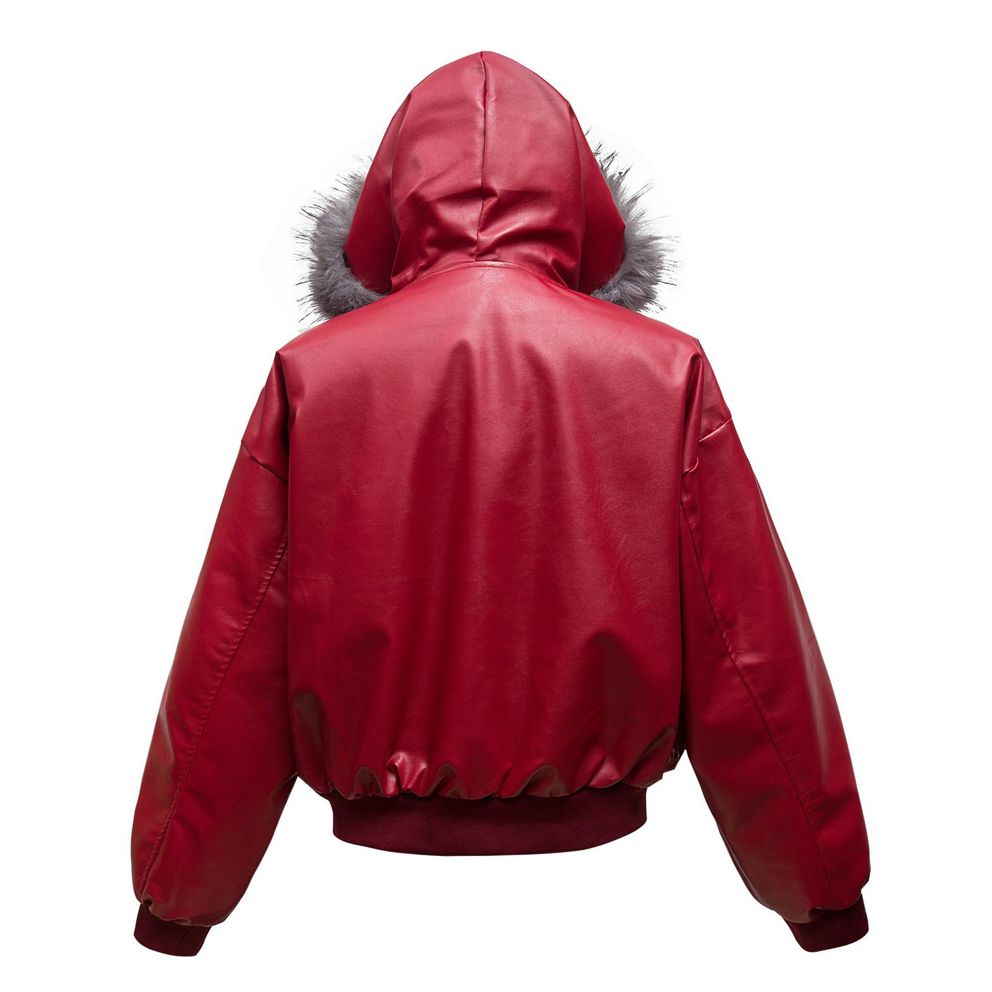 IAC | Red Heart leather fur bomber