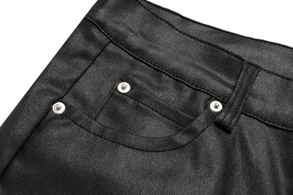 IAC | KNEE ZIPPER LOOSE PANTS (LEATHER EFFECT)