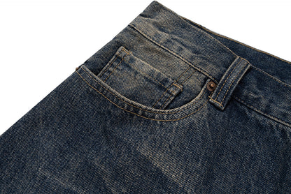 IAC | BLACK LEATHER POCKET BAGGY JEANS