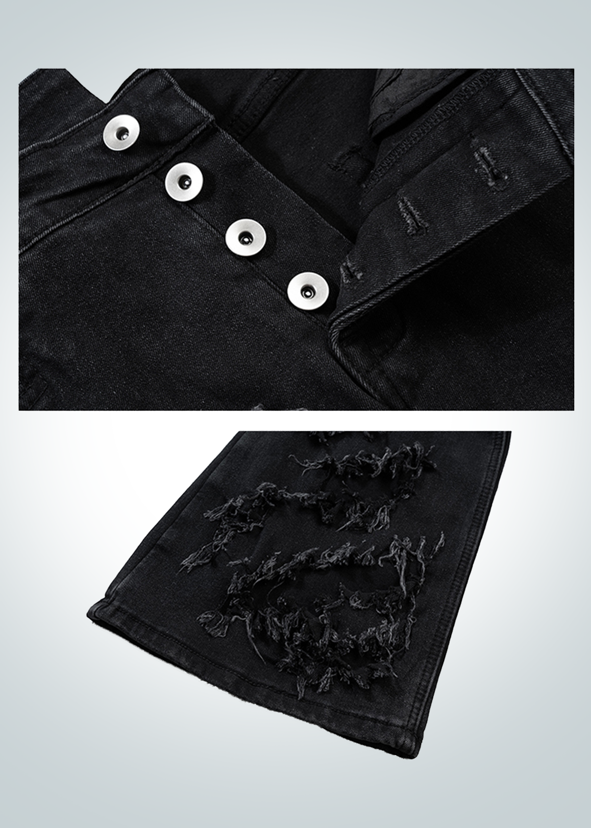 IAC | Black Jeans flared con cuciture a spirale 