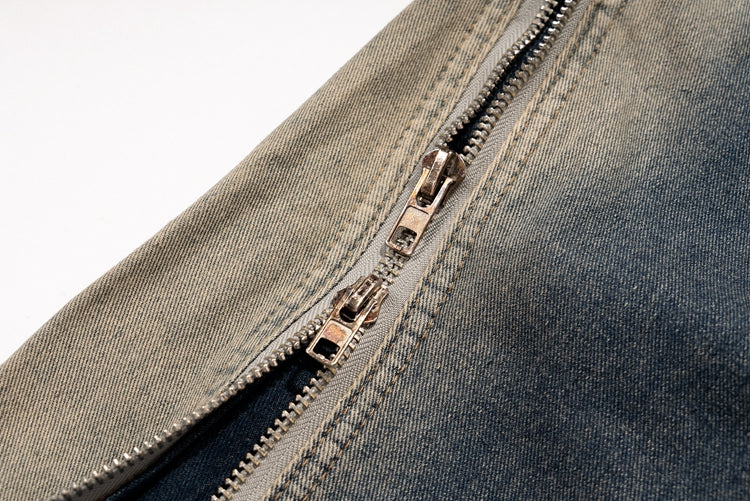 IAC | Full zipper flared denim blu sbiadito