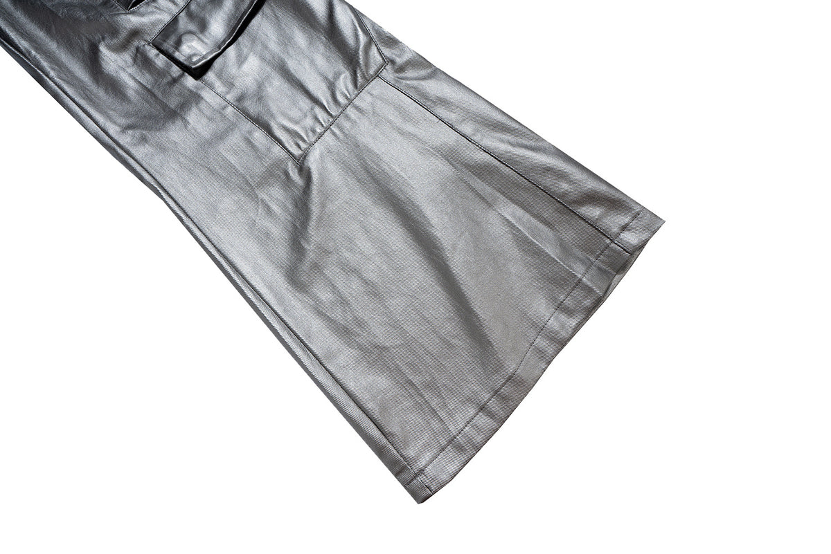 IAC | Silver OO leather cargo pants