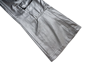 IAC | Silver OO leather cargo pants