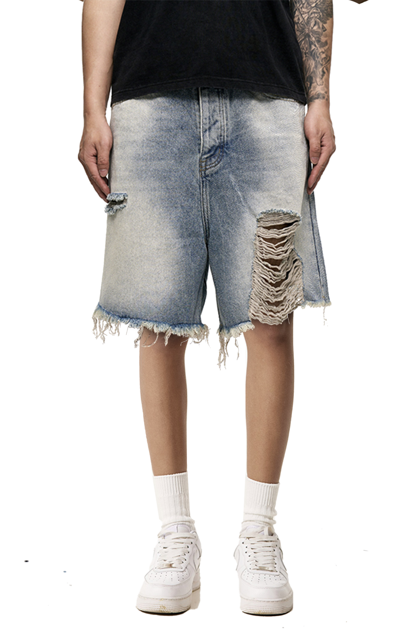 IAC | Distressed denim loose shorts