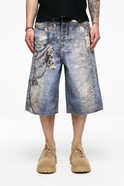 IAC | Damned chain denim loose shorts