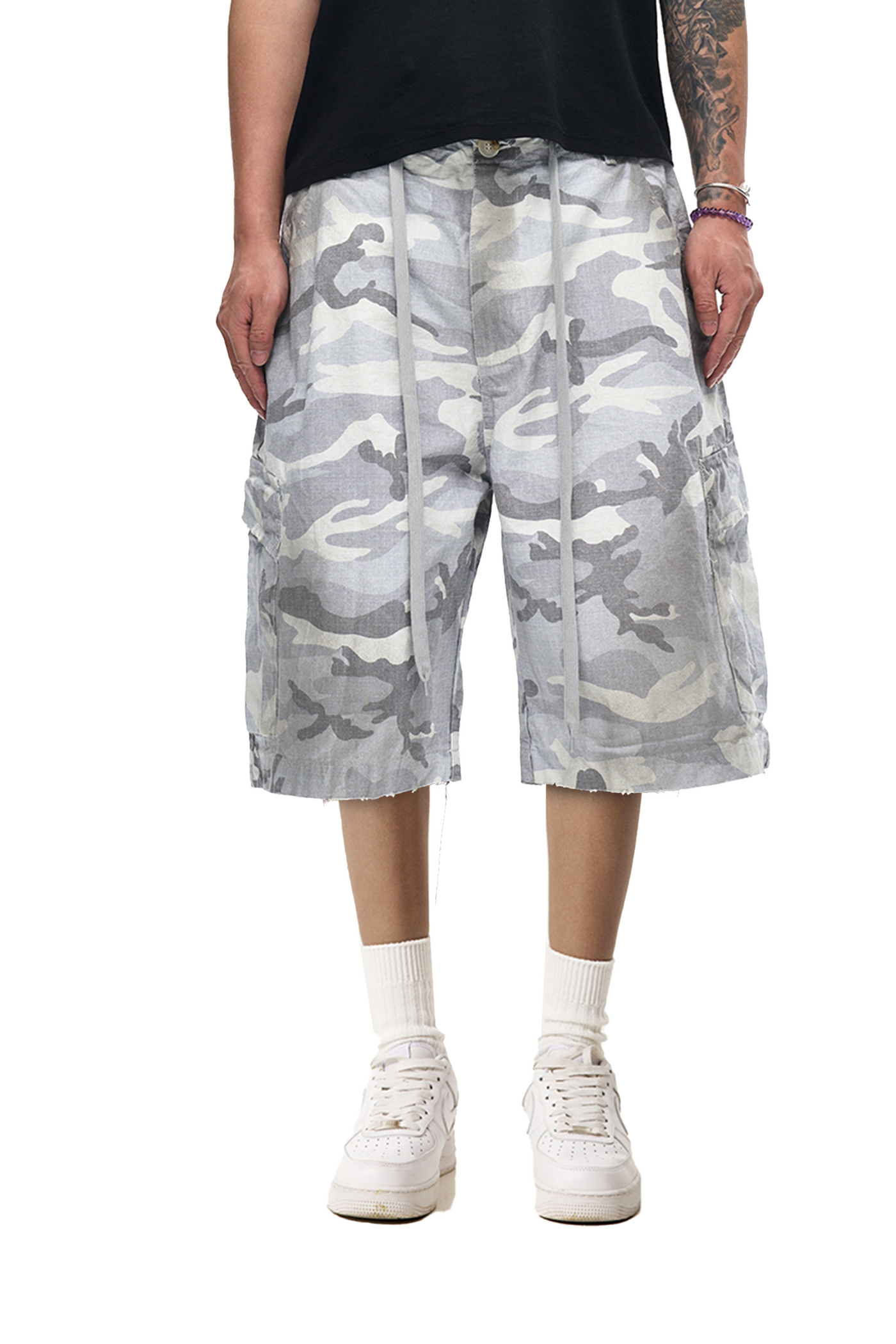 IAC | White Camo loose shorts