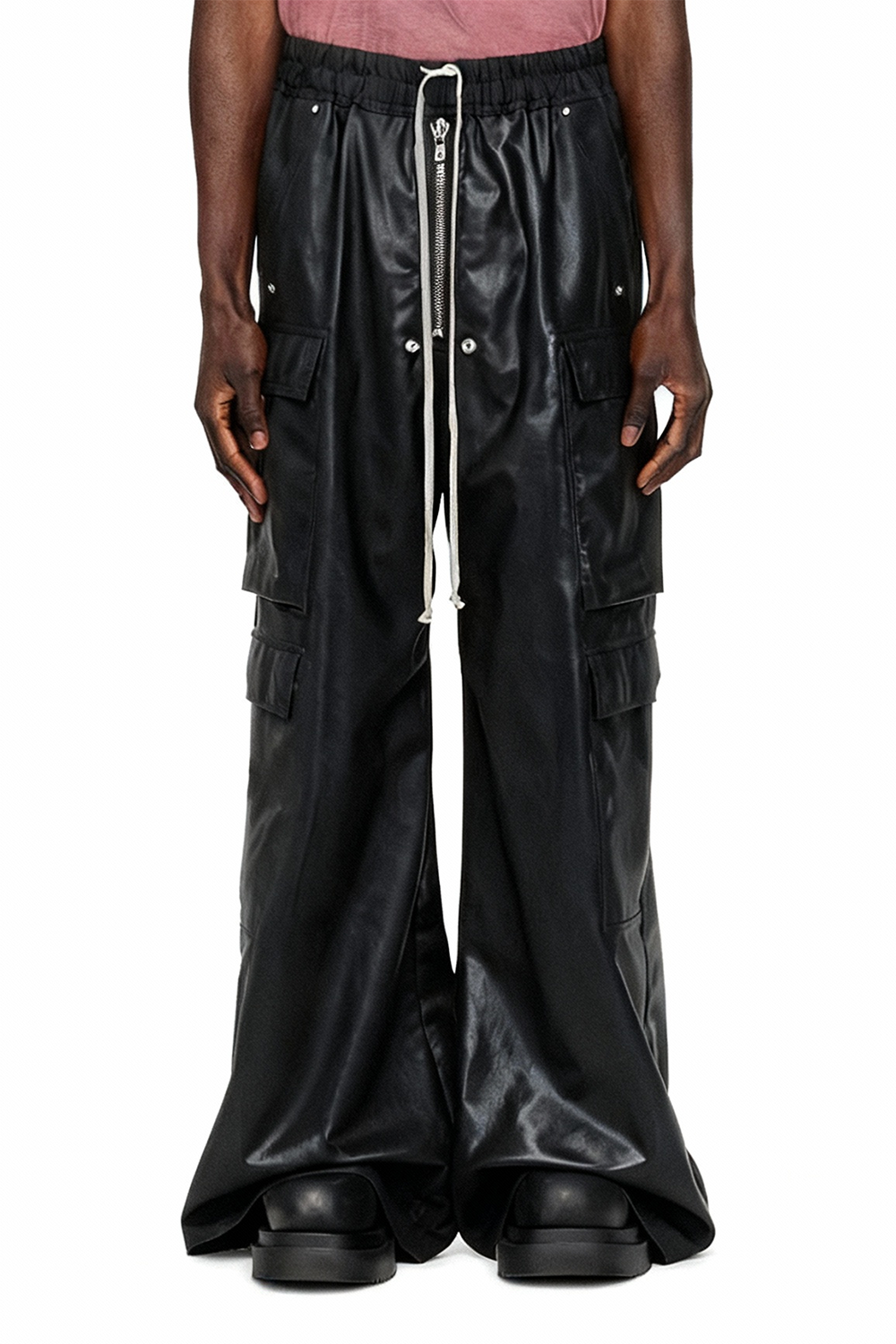 IAC | Black OO leather cargo pants