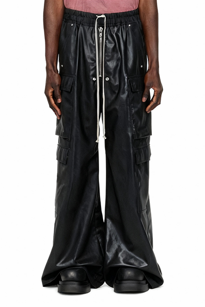IAC | Black OO leather cargo pants