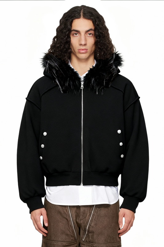 IAC | PLUSH AND FUR BOMBER JACKET