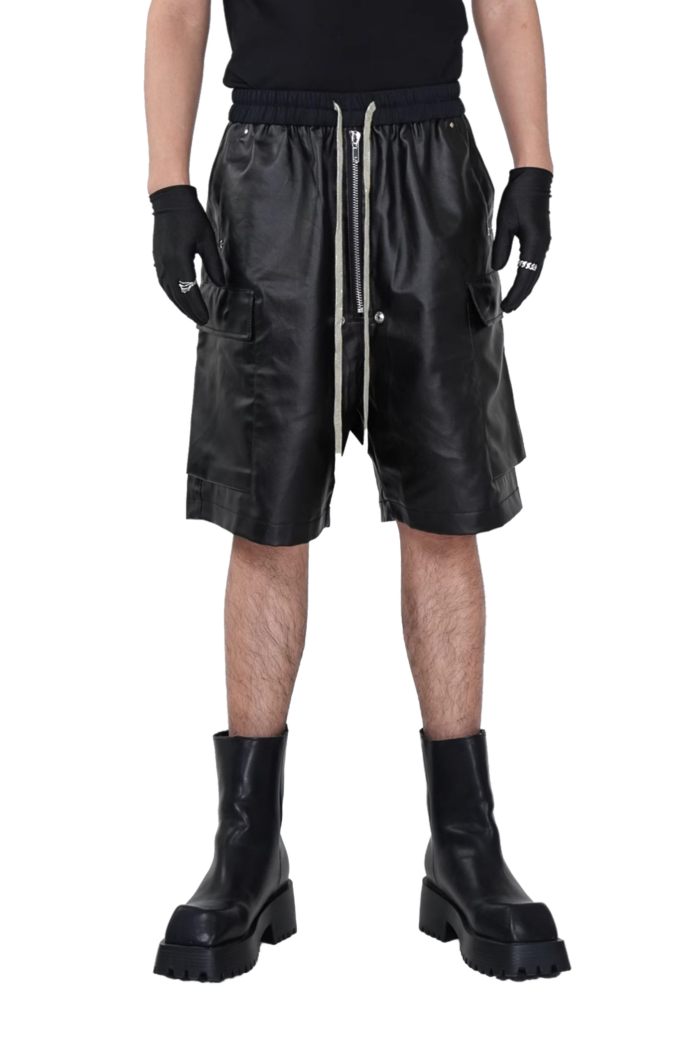 IAC | Black 0pium leather shorts