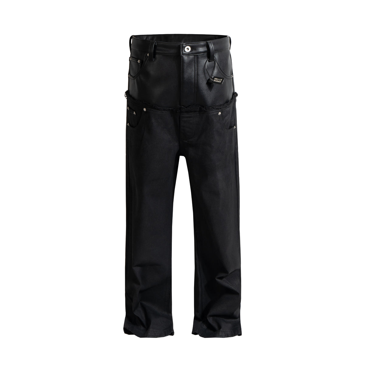 IAC | DOUBLE BLACK DENIM LEATHER JEANS