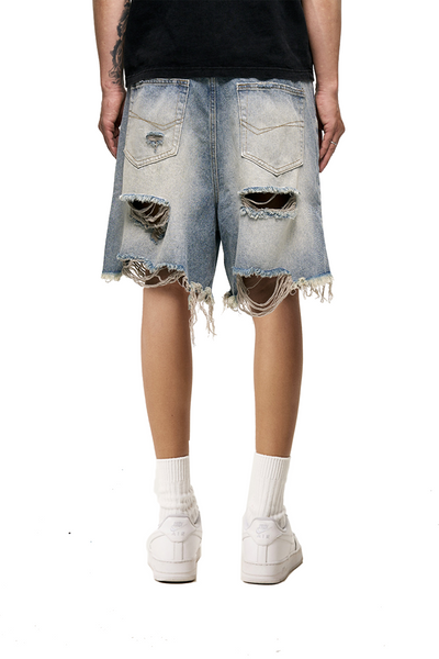 IAC | Distressed denim loose shorts