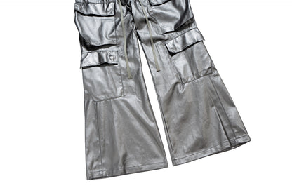 IAC | Silver OO leather cargo pants