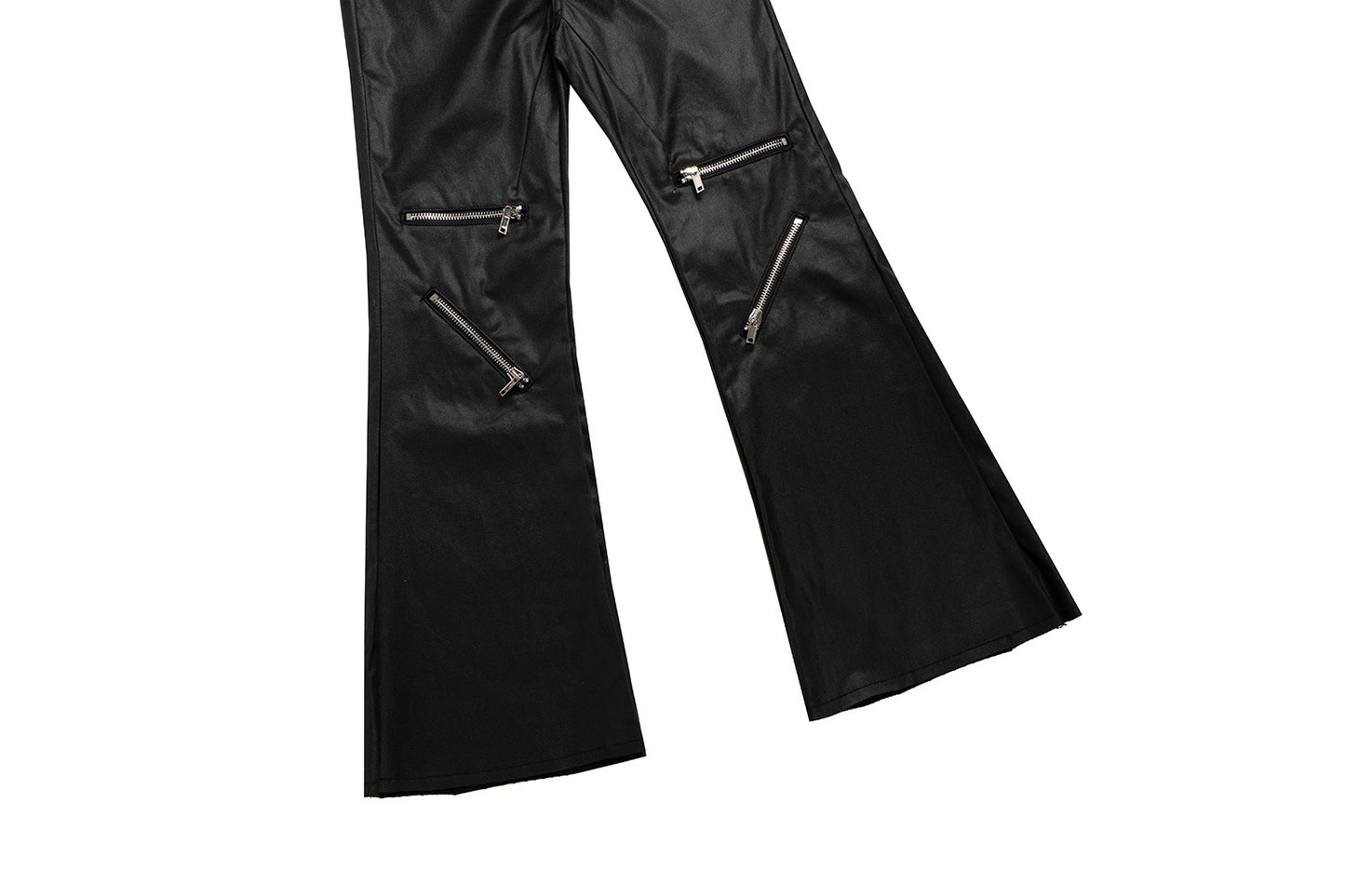 IAC | KNEE ZIPPER LOOSE PANTS (LEATHER EFFECT)