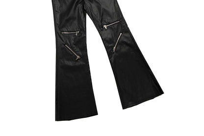 IAC | KNEE ZIPPER LOOSE PANTS (LEATHER EFFECT)