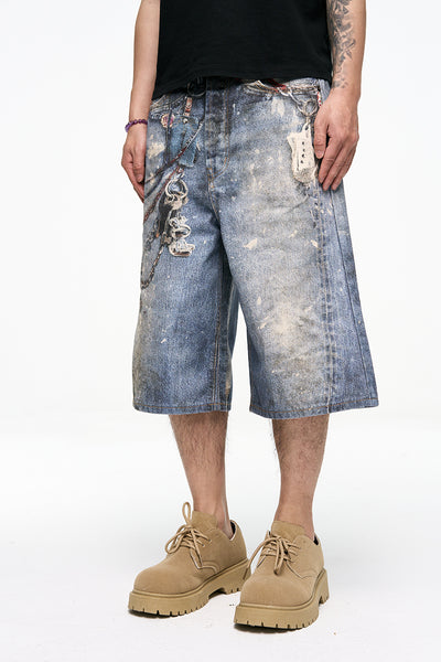 IAC | Damned chain denim loose shorts