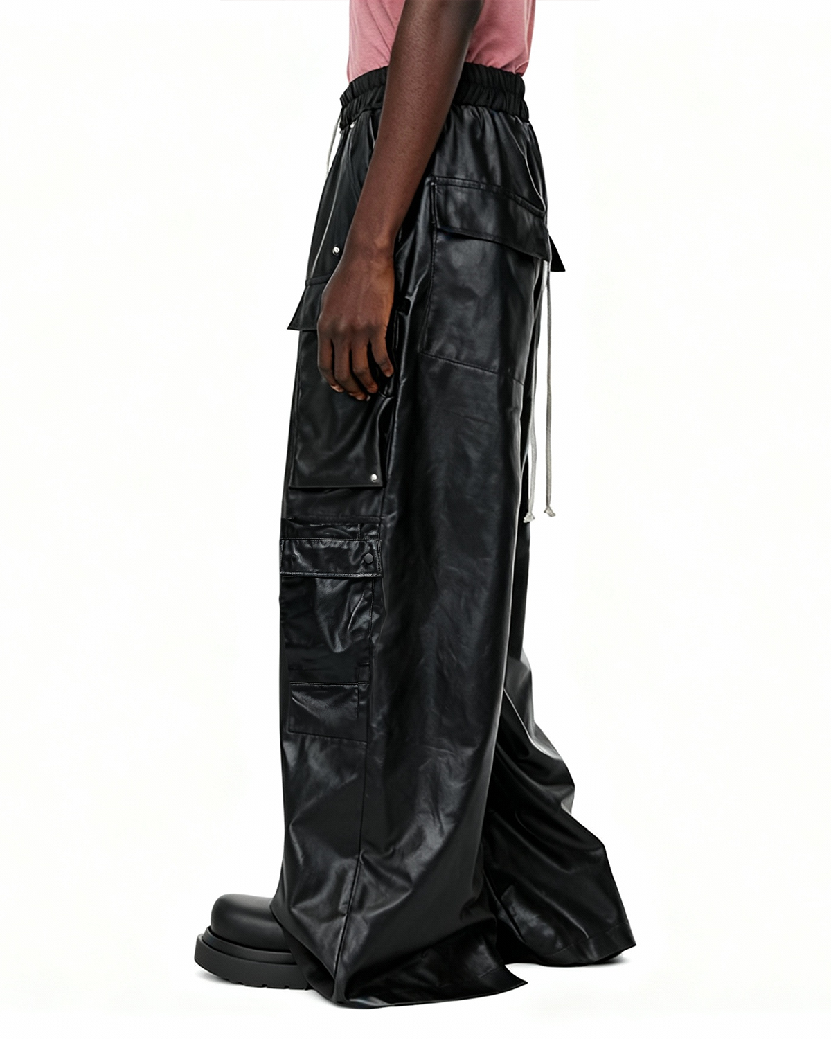 IAC | Black OO leather cargo pants