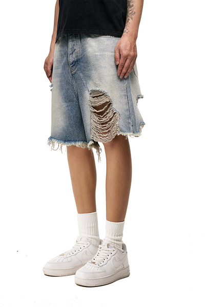 IAC | Distressed denim loose shorts