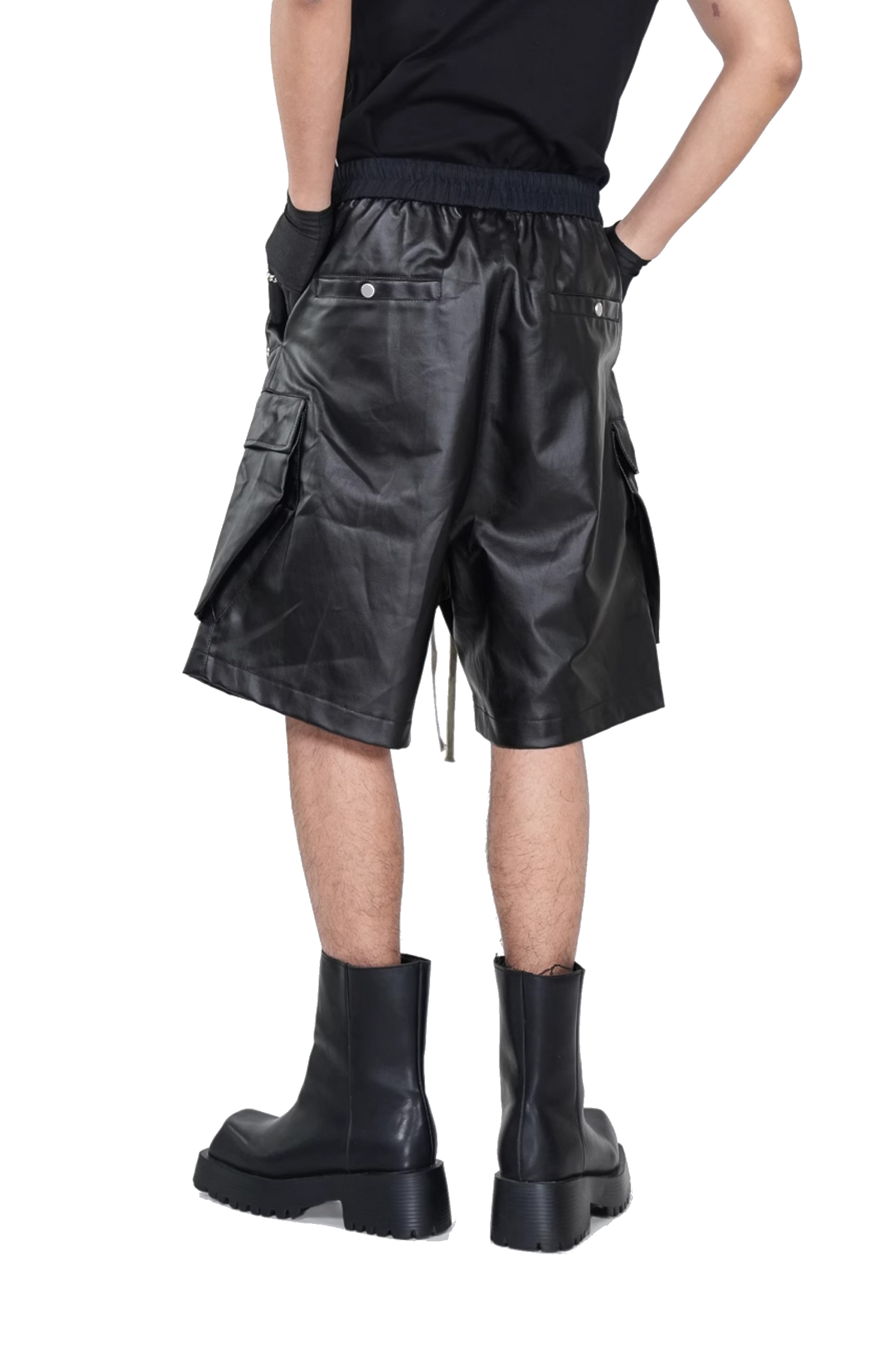 IAC | Black 0pium leather shorts