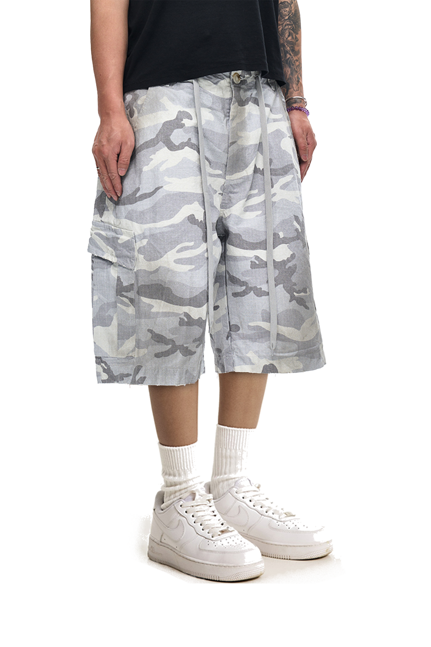 IAC | White Camo loose shorts