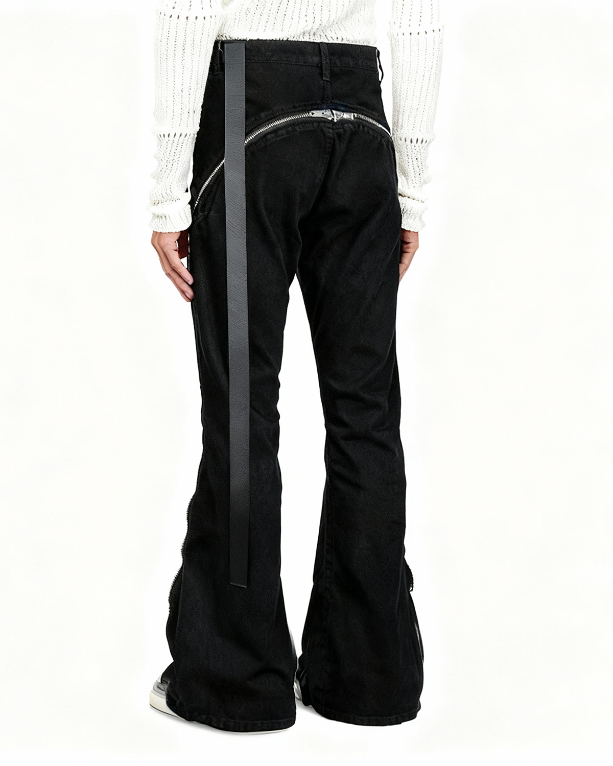 IAC | Full zipper flared denim