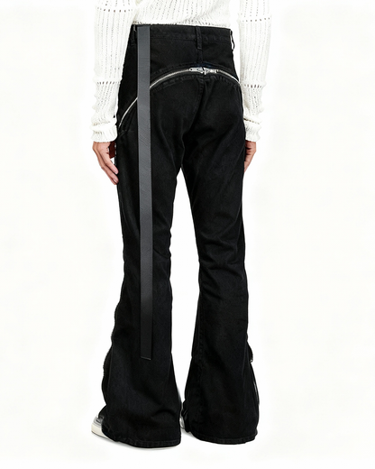 IAC | Full zipper flared denim