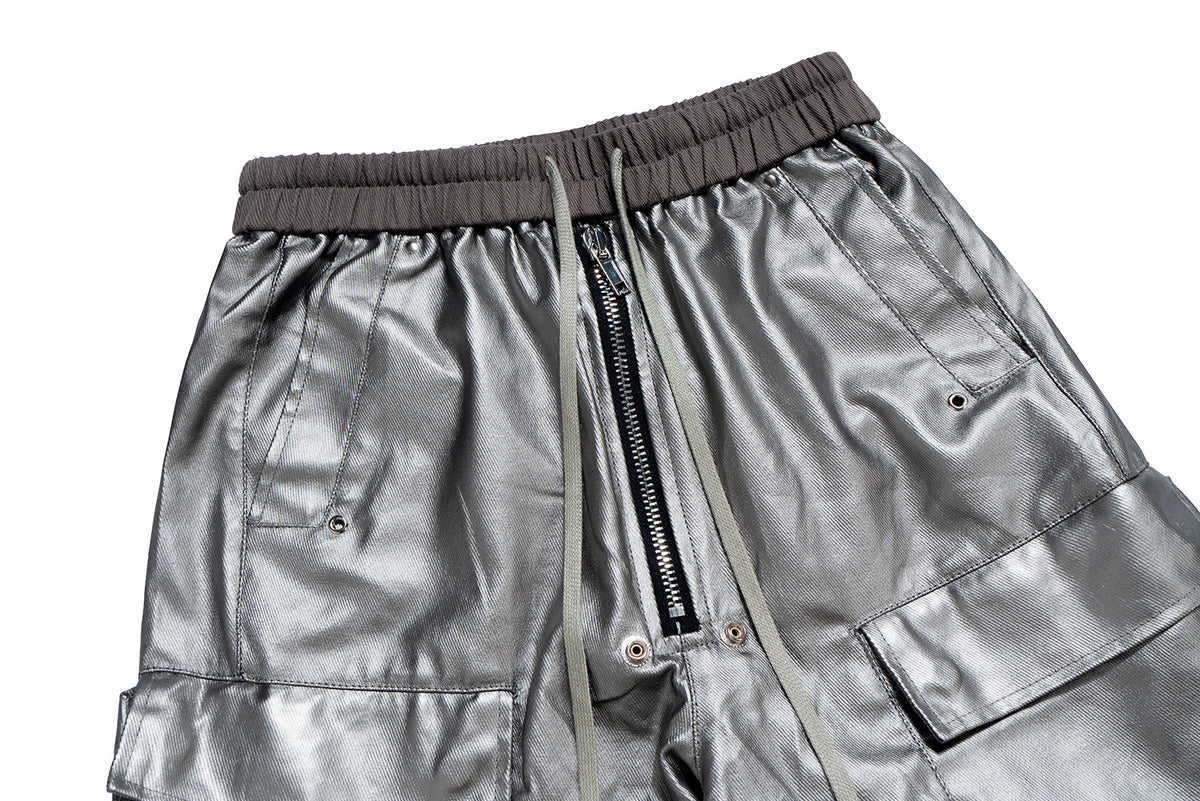 IAC | Silver OO leather cargo pants