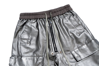 IAC | Silver OO leather cargo pants