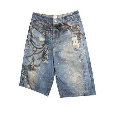 IAC | Damned chain denim loose shorts