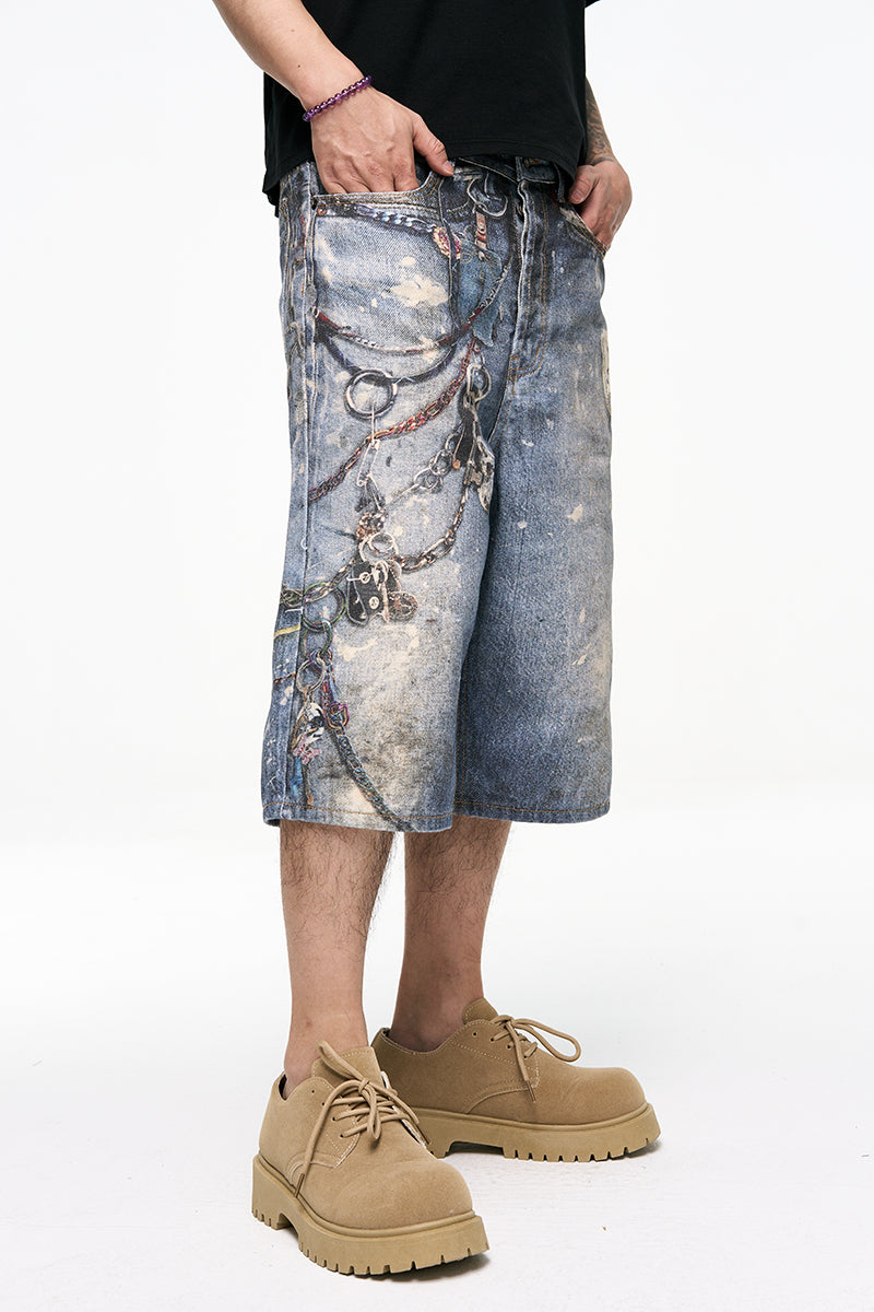 IAC | Damned chain denim loose shorts