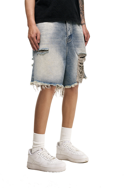 IAC | Distressed denim loose shorts
