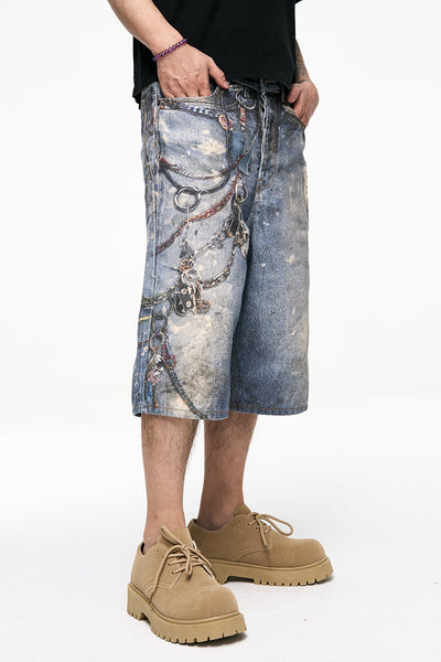 IAC | Damned chain denim loose shorts