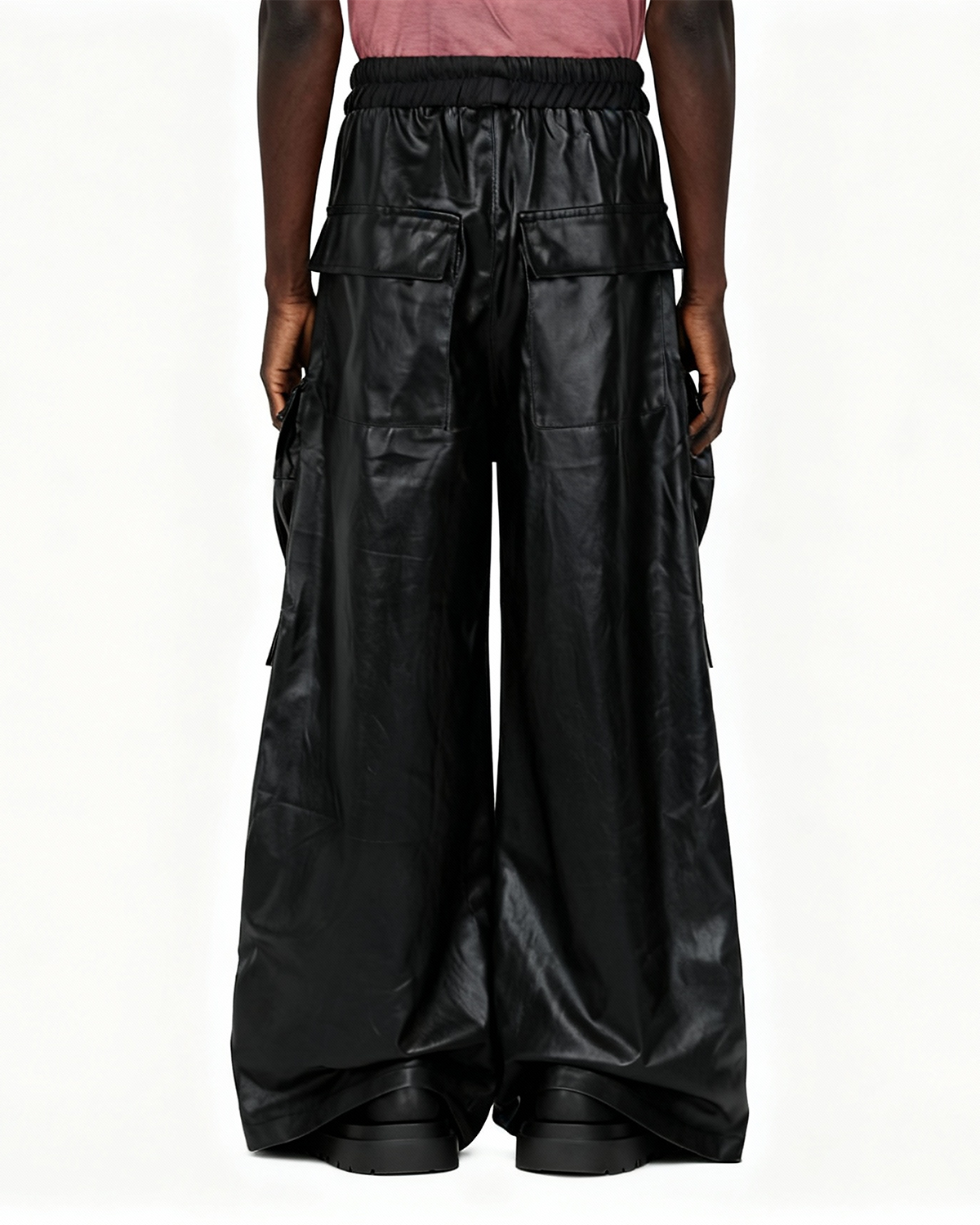IAC | Black OO leather cargo pants