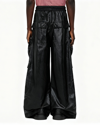 IAC | Black OO leather cargo pants