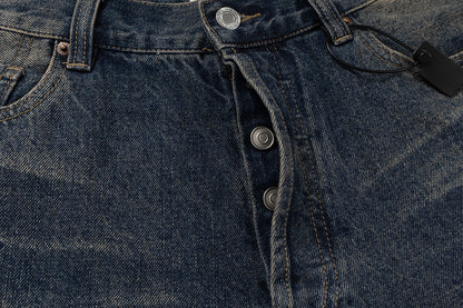 IAC | BLACK LEATHER POCKET BAGGY JEANS