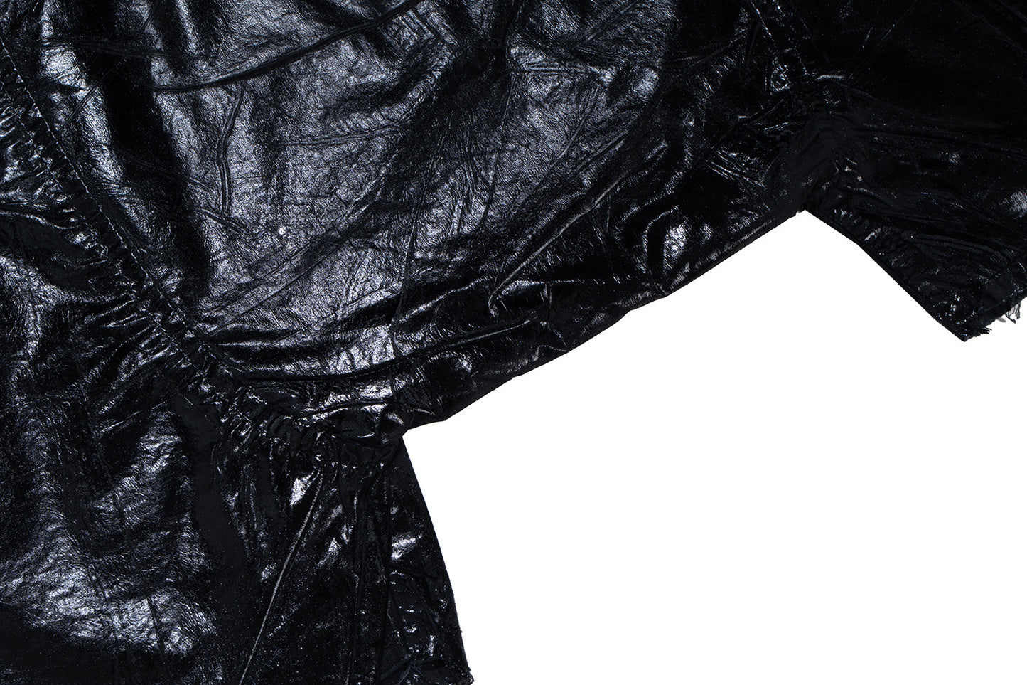 IAC | LEATHER EFFECT DARK CREATCH SHORTS