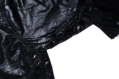 IAC | LEATHER EFFECT DARK CREATCH SHORTS