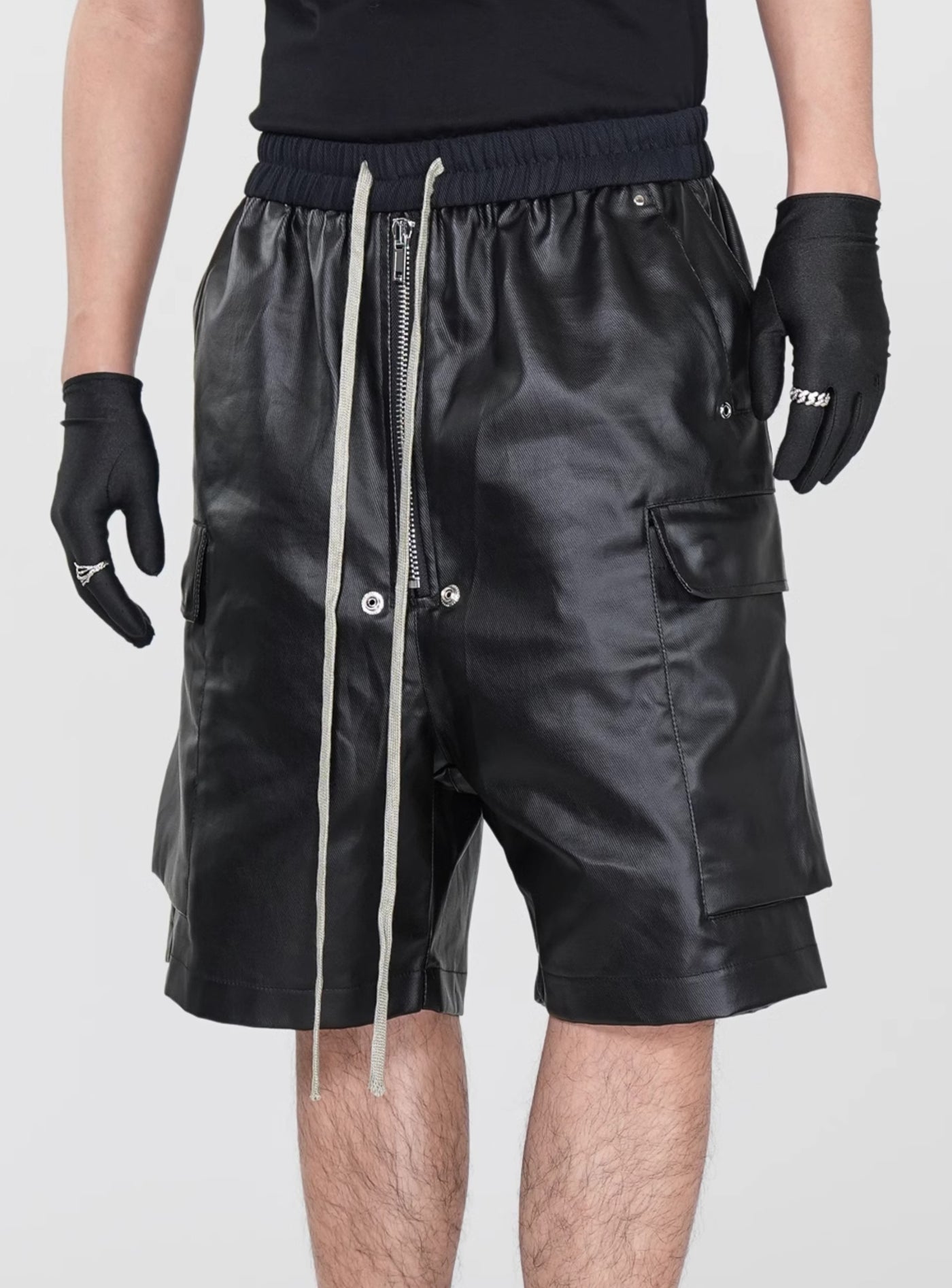 IAC | Black 0pium leather shorts