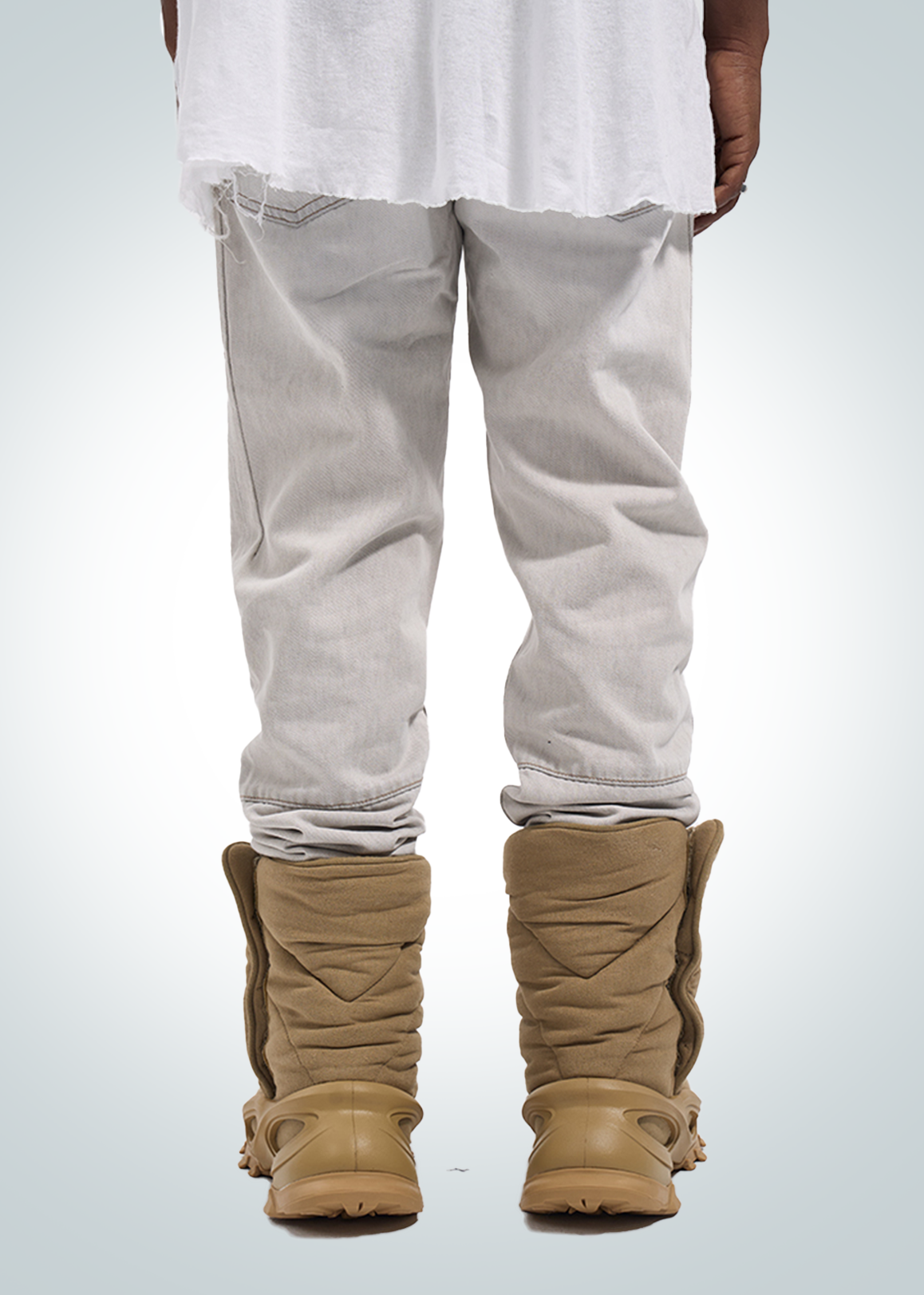 IAC | White jeans con cuciture effetto lavato