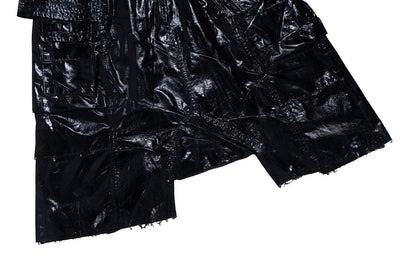 IAC | LEATHER EFFECT DARK CREATCH SHORTS