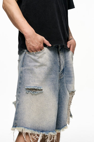 IAC | Distressed denim loose shorts