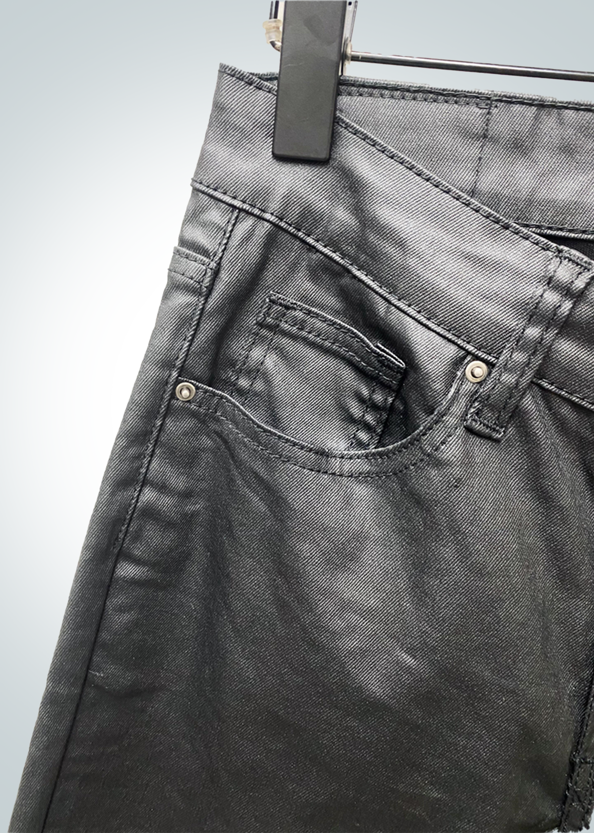 IAC | Black leather skinny slim stretch pants