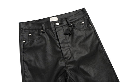 IAC | KNEE ZIPPER LOOSE PANTS (LEATHER EFFECT)
