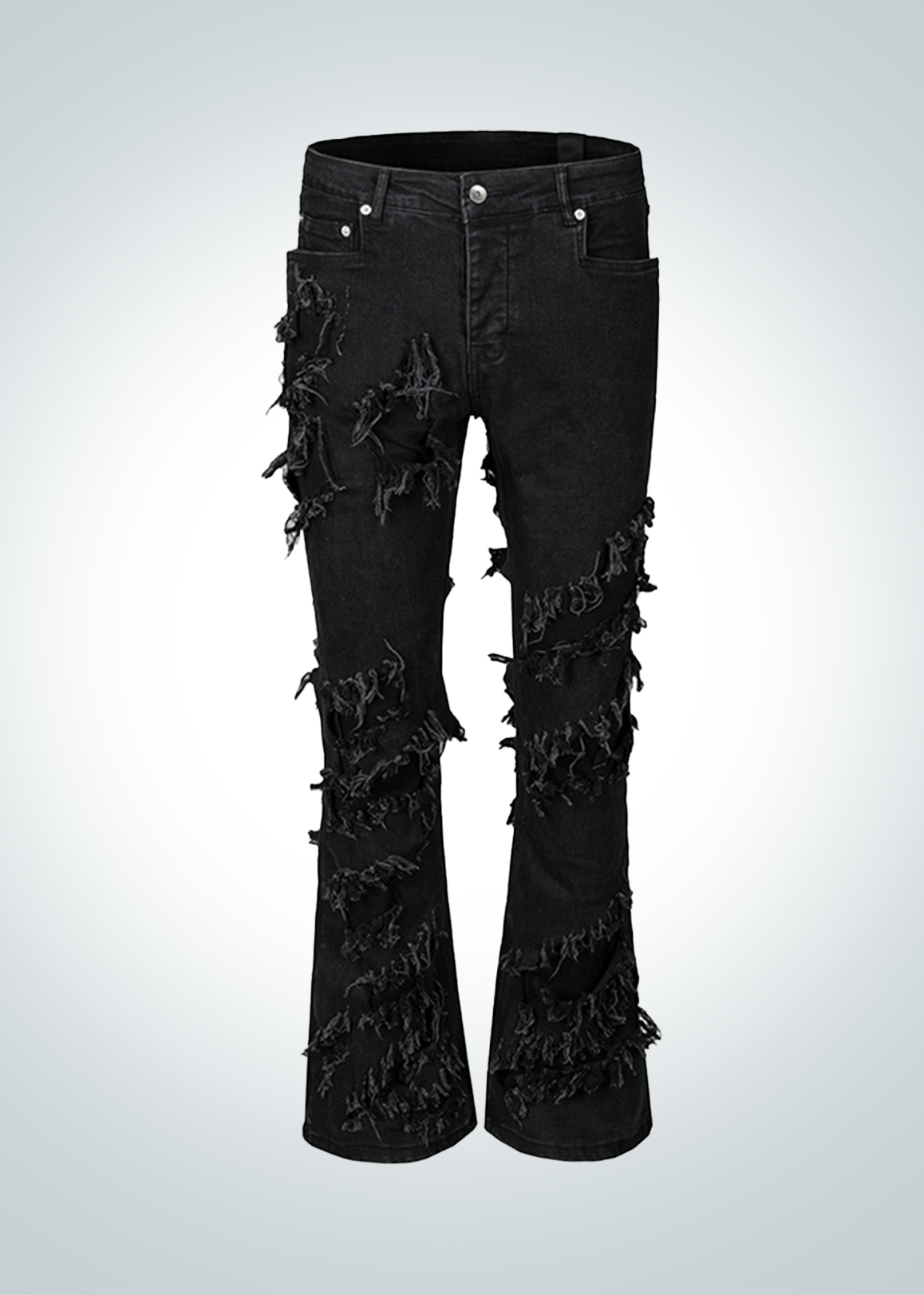 IAC | Black Jeans flared con cuciture a spirale 