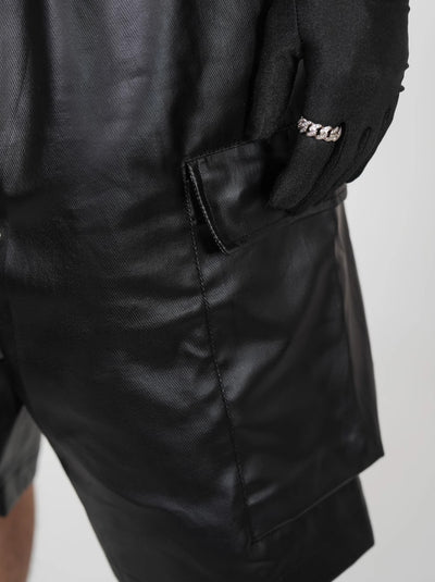 IAC | Black 0pium leather shorts